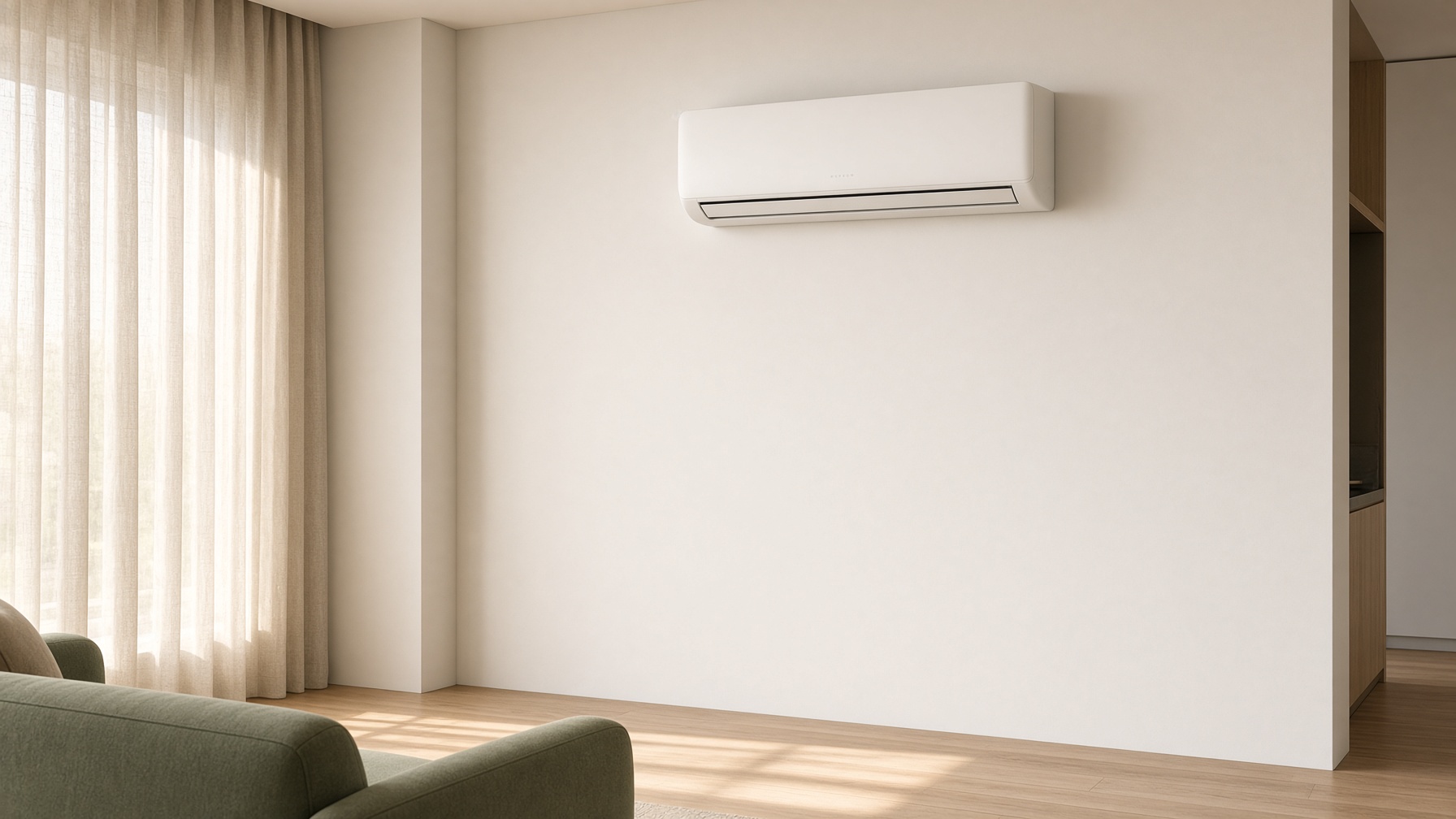 Ar-condicionado split instalado em sala residencial